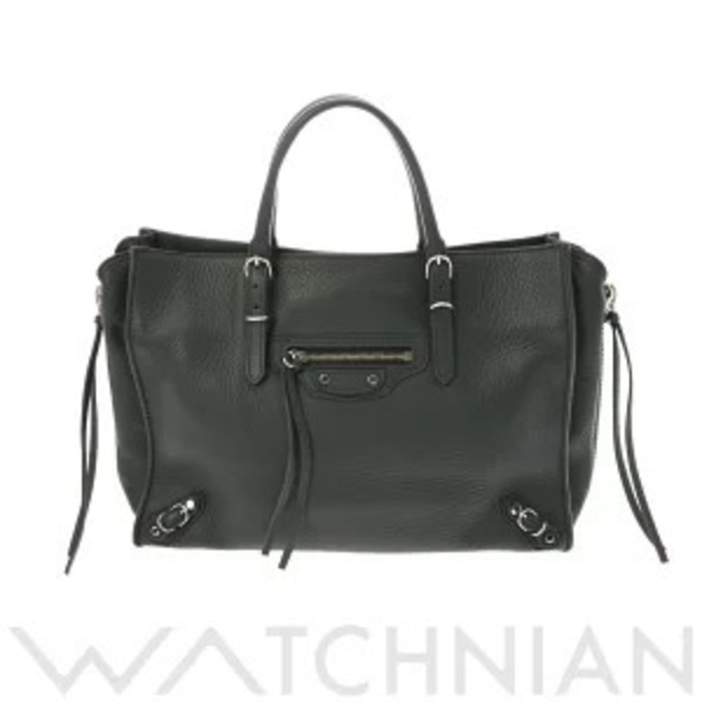 Balenciaga Paper Zip Around Bag Gray Leather Handbag